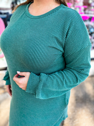 Long Sleeve Ribbed Dress | Multiple Colors