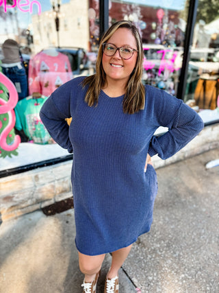 Long Sleeve Ribbed Dress | Multiple Colors